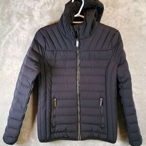 Michael Kors Black Quilted Hooded Puffer Jacket